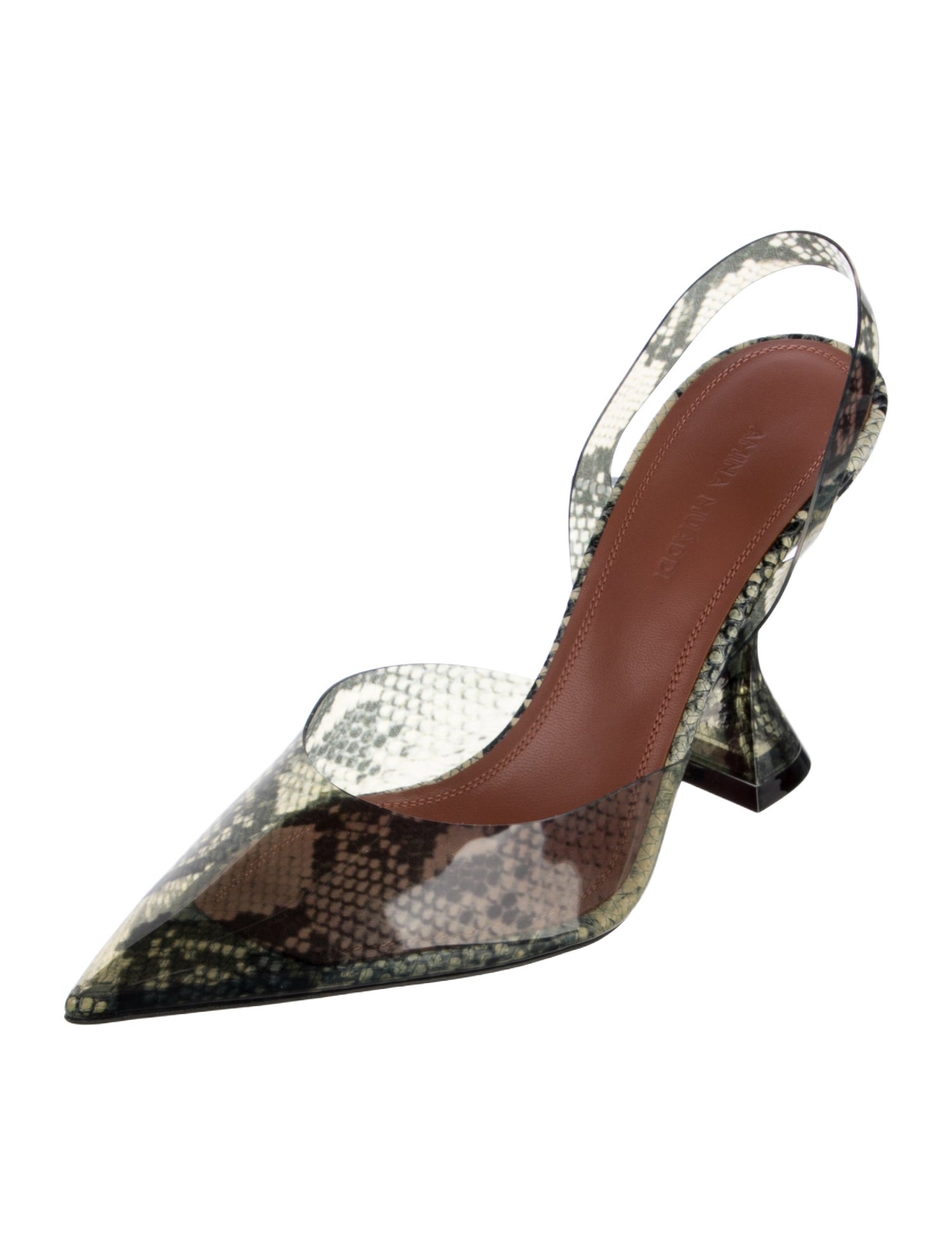 Amina Muaddi PVC Printed Slingback Pumps