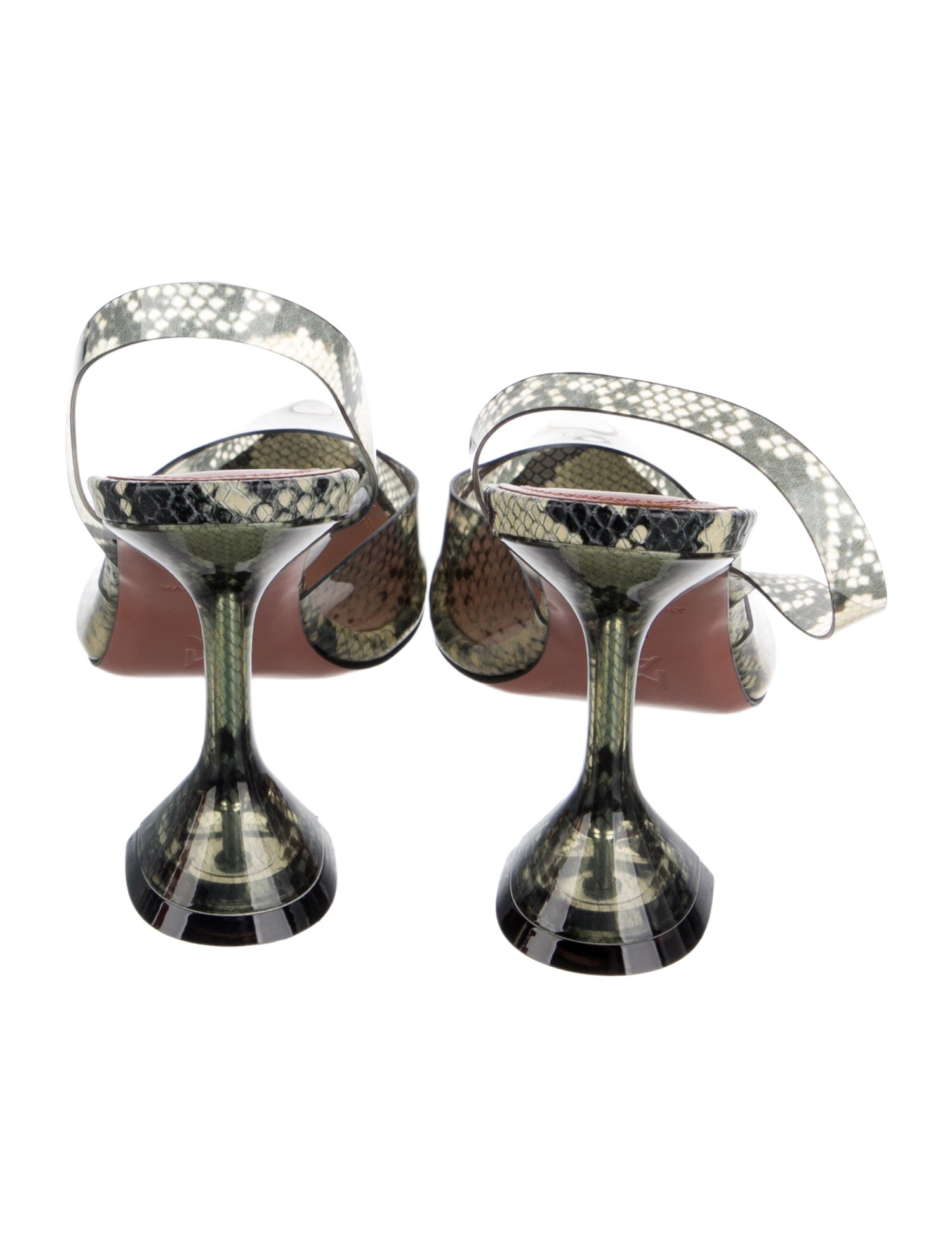 Amina Muaddi PVC Printed Slingback Pumps