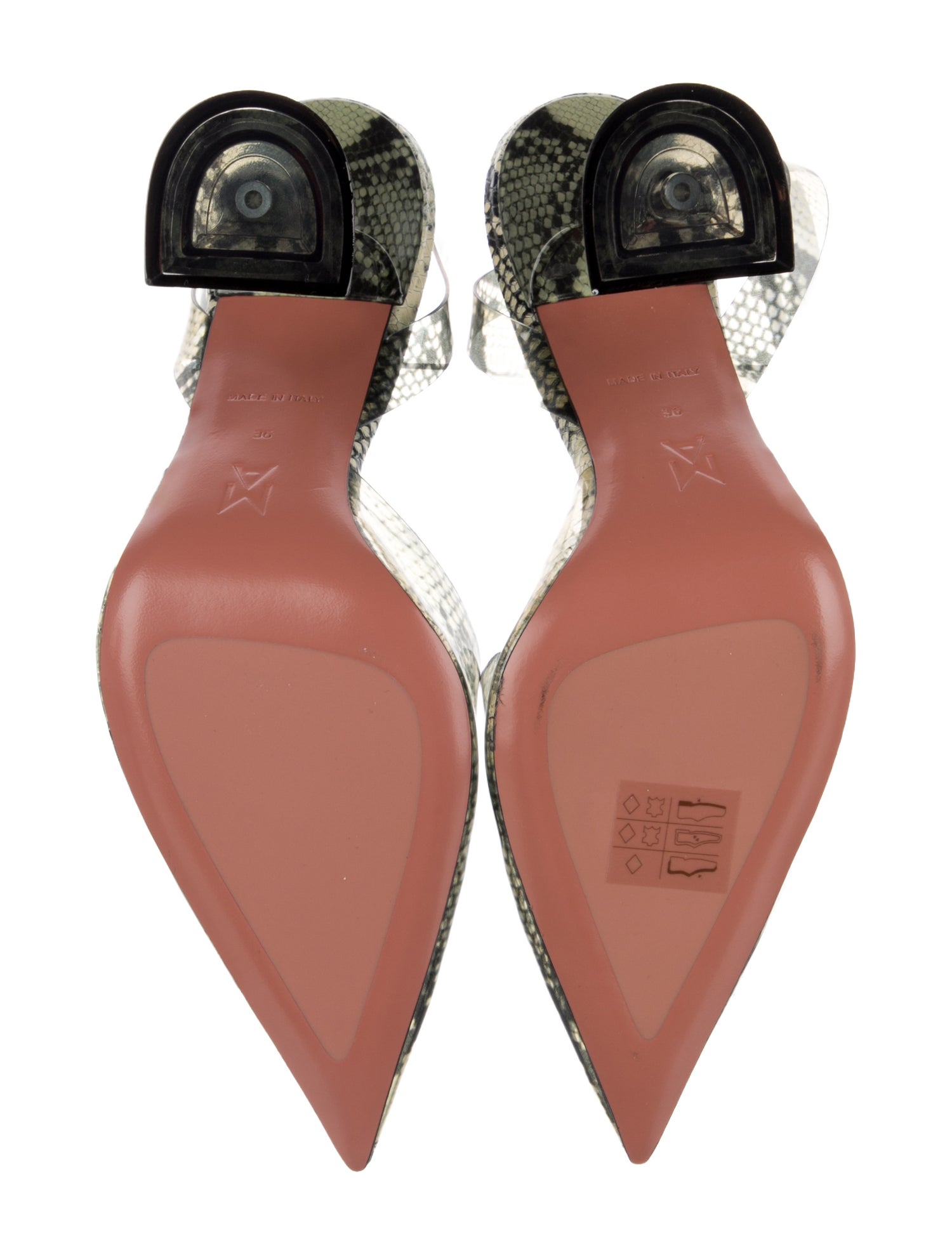 Amina Muaddi PVC Printed Slingback Pumps