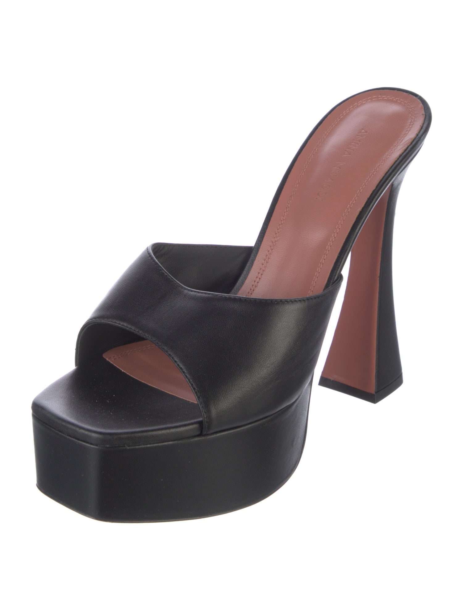 Amina Muaddi Leather Slides