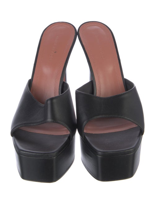 Amina Muaddi Leather Slides