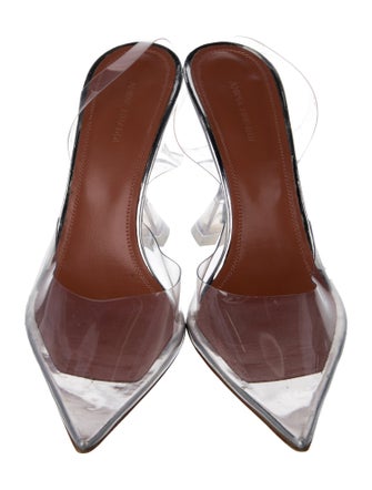 Amina Muaddi Holli PVC Slingback Pumps