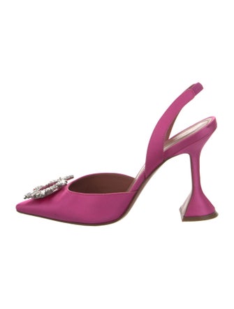 Amina Muaddi Satin Begum Satin Slingback Pumps