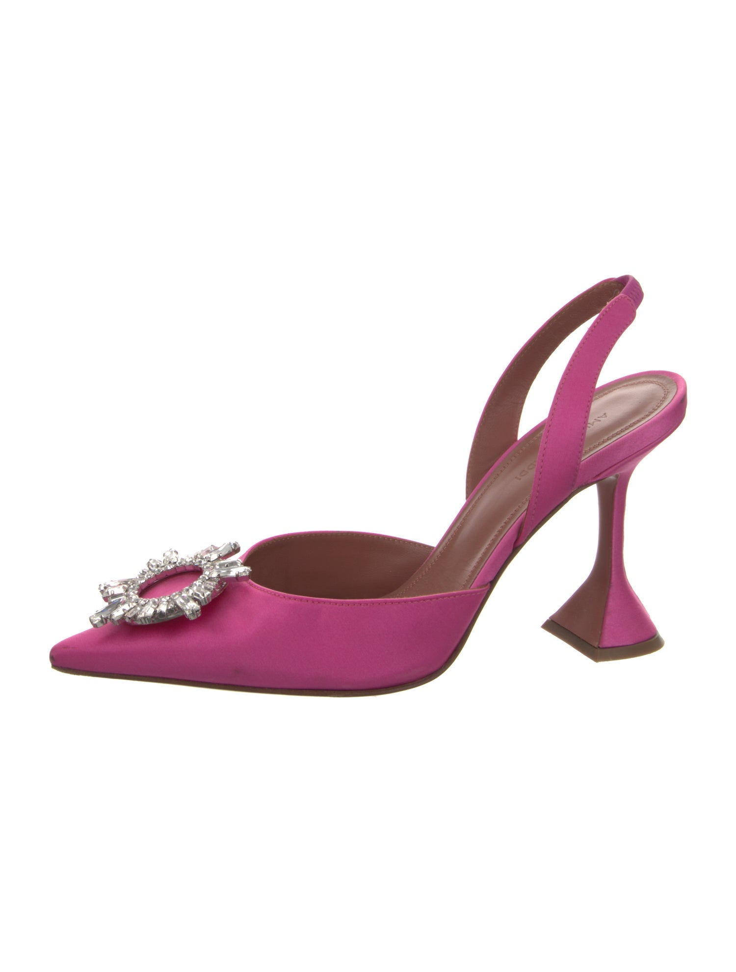 Amina Muaddi Satin Begum Satin Slingback Pumps