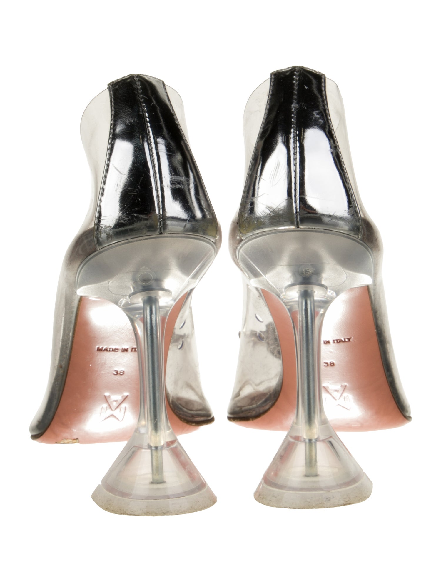 Amina Muaddi Glass Begum PVC Pumps