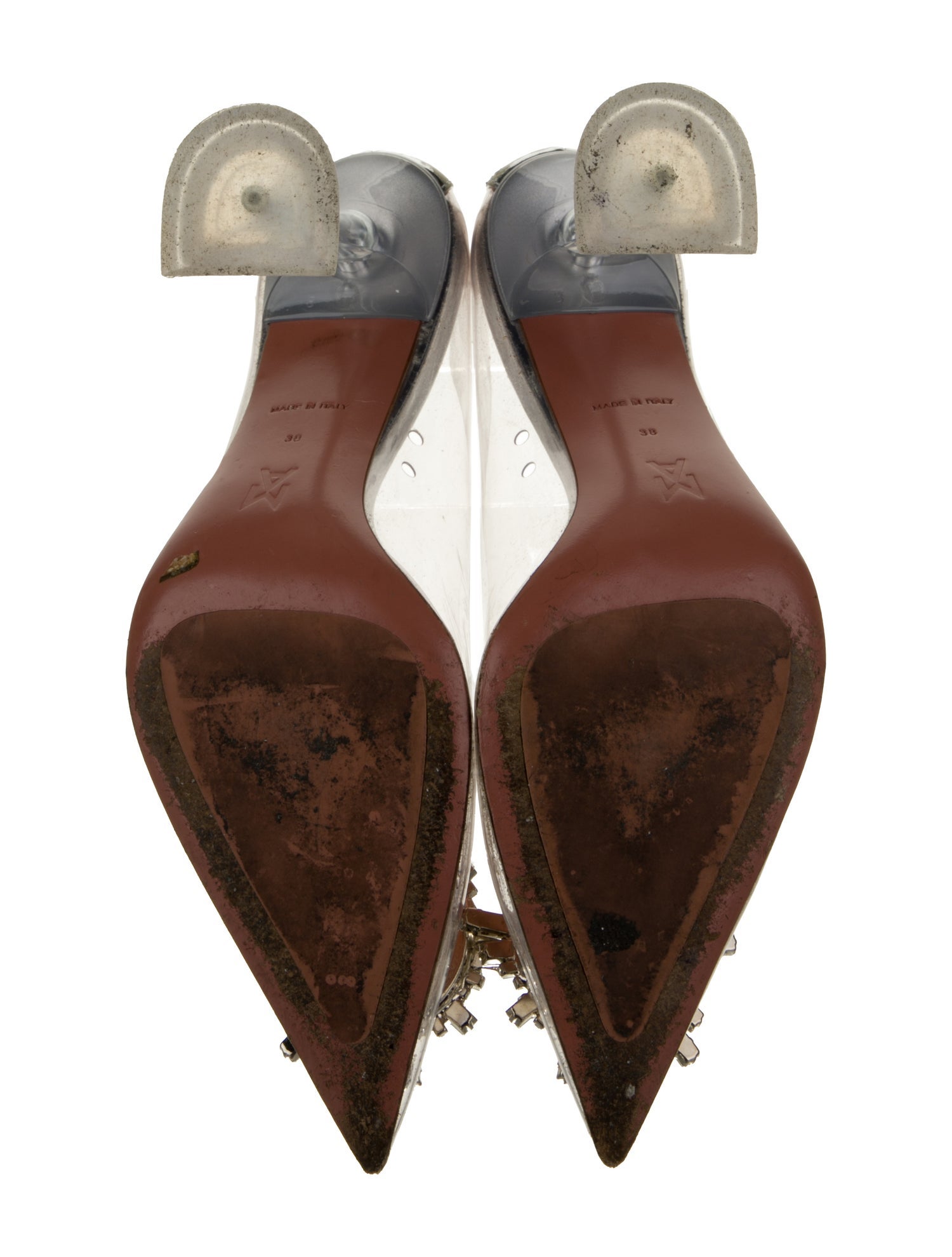 Amina Muaddi Glass Begum PVC Pumps