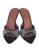 Amina Muaddi Suede Crystal Embellishments Slides