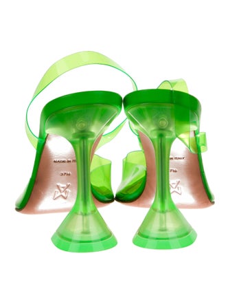 Amina Muaddi Holli PVC Slingback Pumps