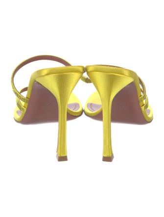 Amina Muaddi Satin Crystal Embellishments Slides