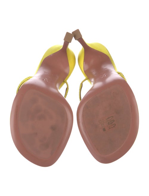 Amina Muaddi Satin Crystal Embellishments Slides