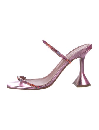Amina Muaddi Gilda Leather Sandals