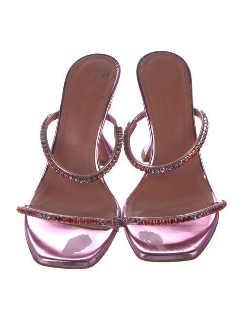 Amina Muaddi Gilda Leather Sandals