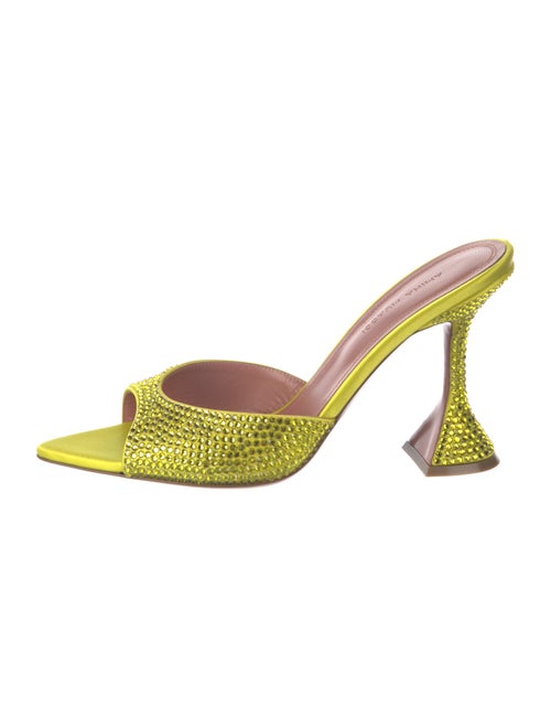 Amina Muaddi Suede Crystal Embellishments Mules
