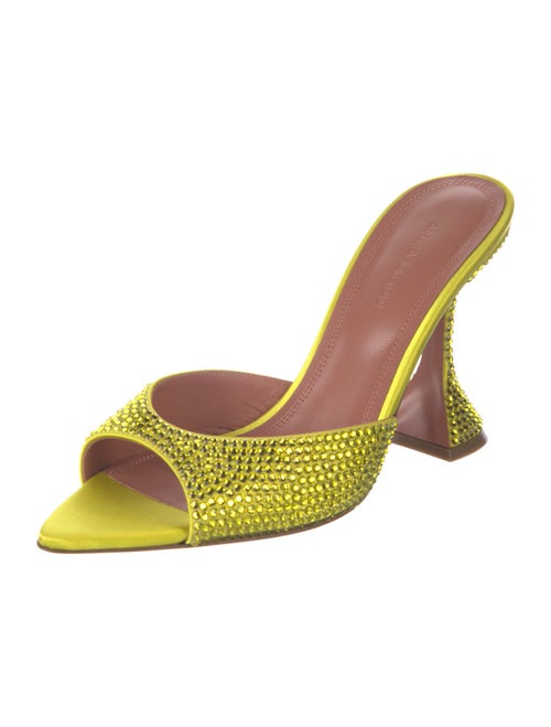 Amina Muaddi Suede Crystal Embellishments Mules