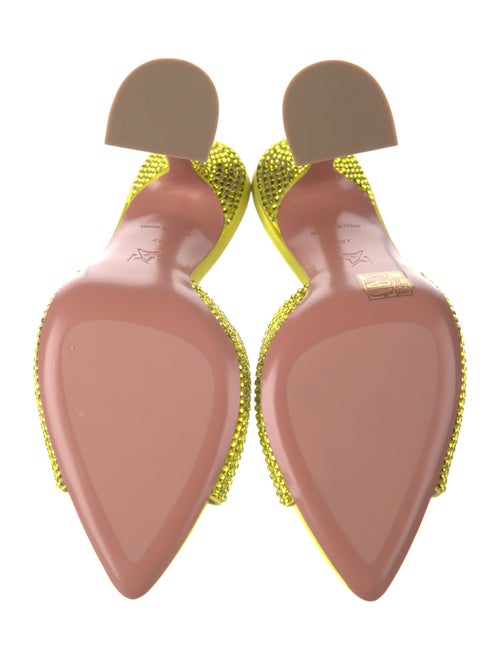 Amina Muaddi Suede Crystal Embellishments Mules