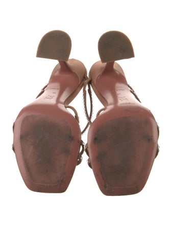 Amina Muaddi Satin Crystal Embellishments Slides