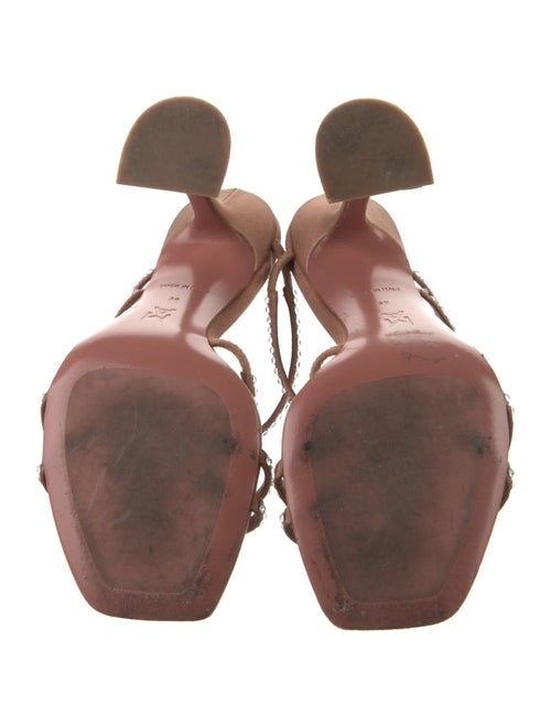 Amina Muaddi Satin Crystal Embellishments Slides