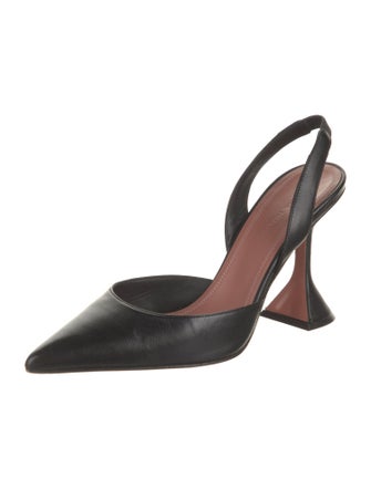 Amina Muaddi Holli Leather Slingback Pumps