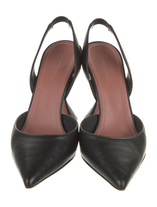 Amina Muaddi Holli Leather Slingback Pumps