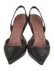 Amina Muaddi Holli Leather Slingback Pumps