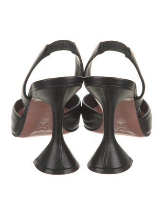 Amina Muaddi Holli Leather Slingback Pumps