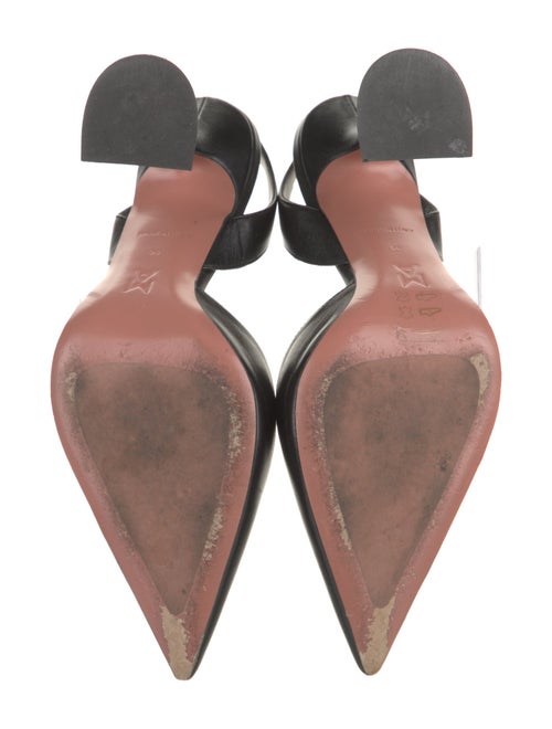 Amina Muaddi Holli Leather Slingback Pumps