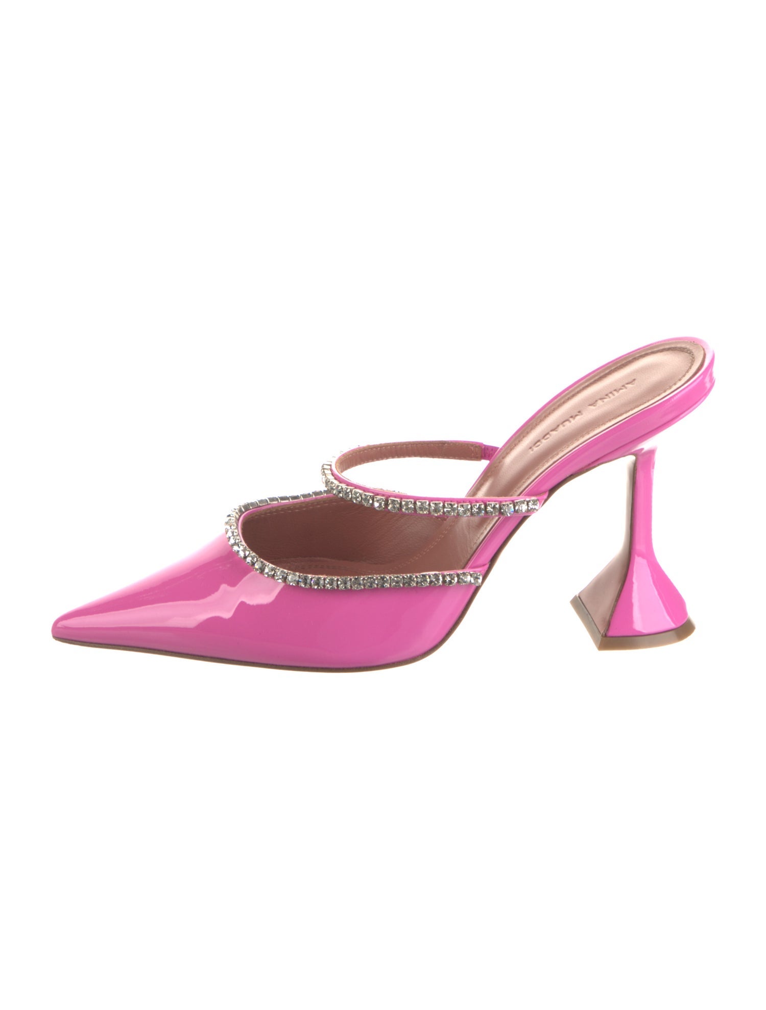 Amina Muaddi Gilda Patent Leather Mules