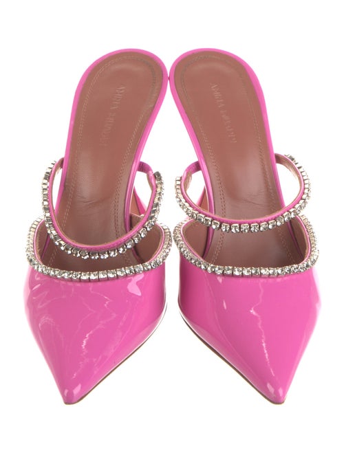 Amina Muaddi Gilda Patent Leather Mules