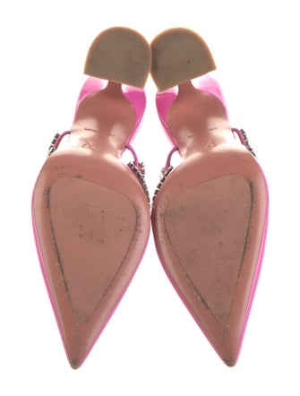 Amina Muaddi Gilda Patent Leather Mules