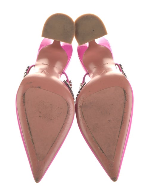 Amina Muaddi Gilda Patent Leather Mules