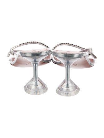 Amina Muaddi PVC Animal Print Slides