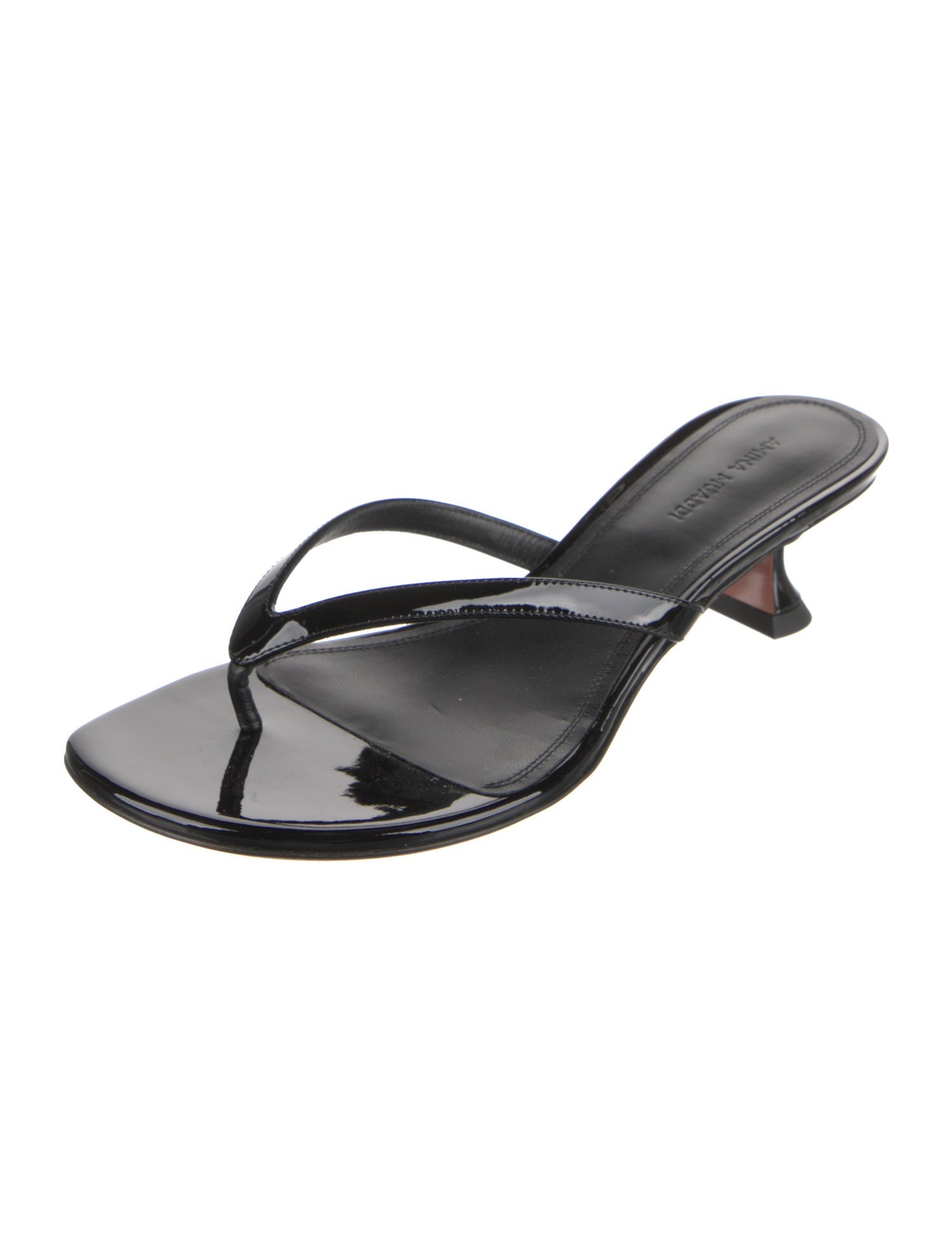 Amina Muaddi Patent Leather Slides