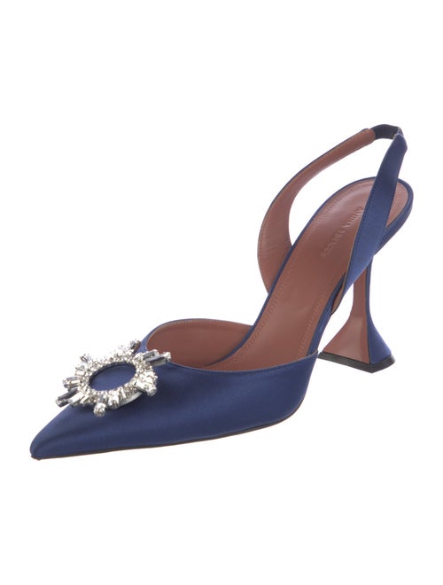 Amina Muaddi Begum Satin Slingback Pumps