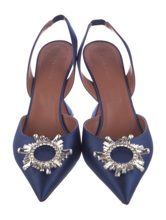 Amina Muaddi Begum Satin Slingback Pumps