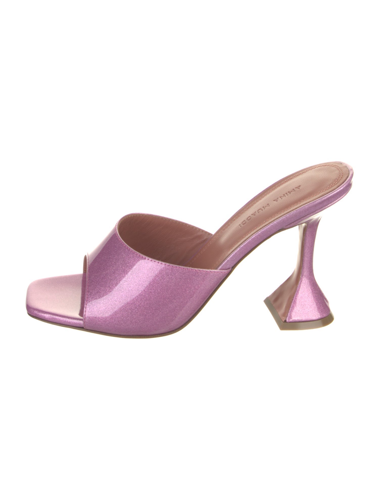 Amina Muaddi Lupita Glitter Satin Slides