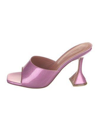 Amina Muaddi Lupita Glitter Satin Slides