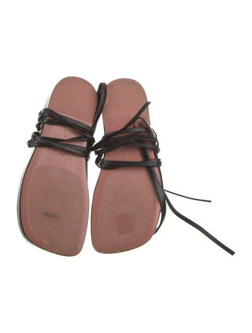 Amina Muaddi Leather Gladiator Sandals