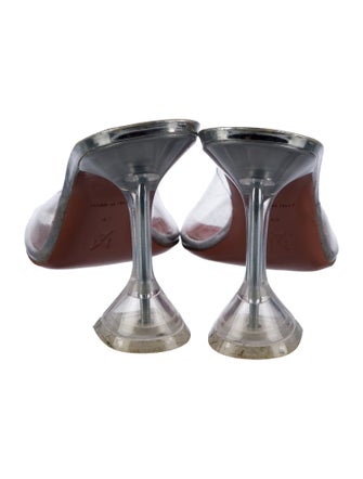 Amina Muaddi PVC Bow Accents Mules