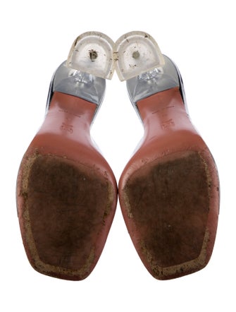 Amina Muaddi PVC Bow Accents Mules