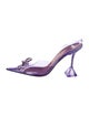 Amina Muaddi PVC Bow Accents Slingback Pumps