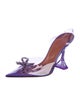 Amina Muaddi PVC Bow Accents Slingback Pumps