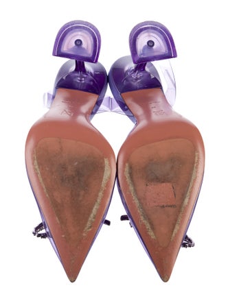 Amina Muaddi PVC Bow Accents Slingback Pumps