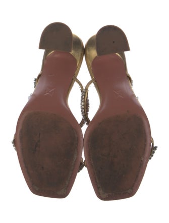 Amina Muaddi Gilda 70 Leather Sandals