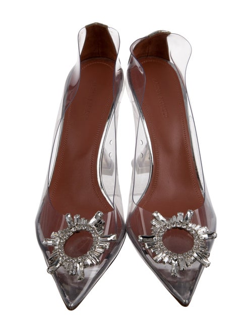 Amina Muaddi Rubber Crystal Embellishments Pumps