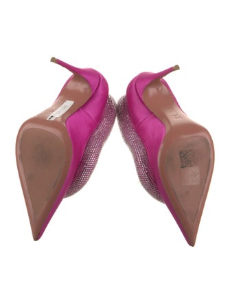 Amina Muaddi Yoon Satin Pumps