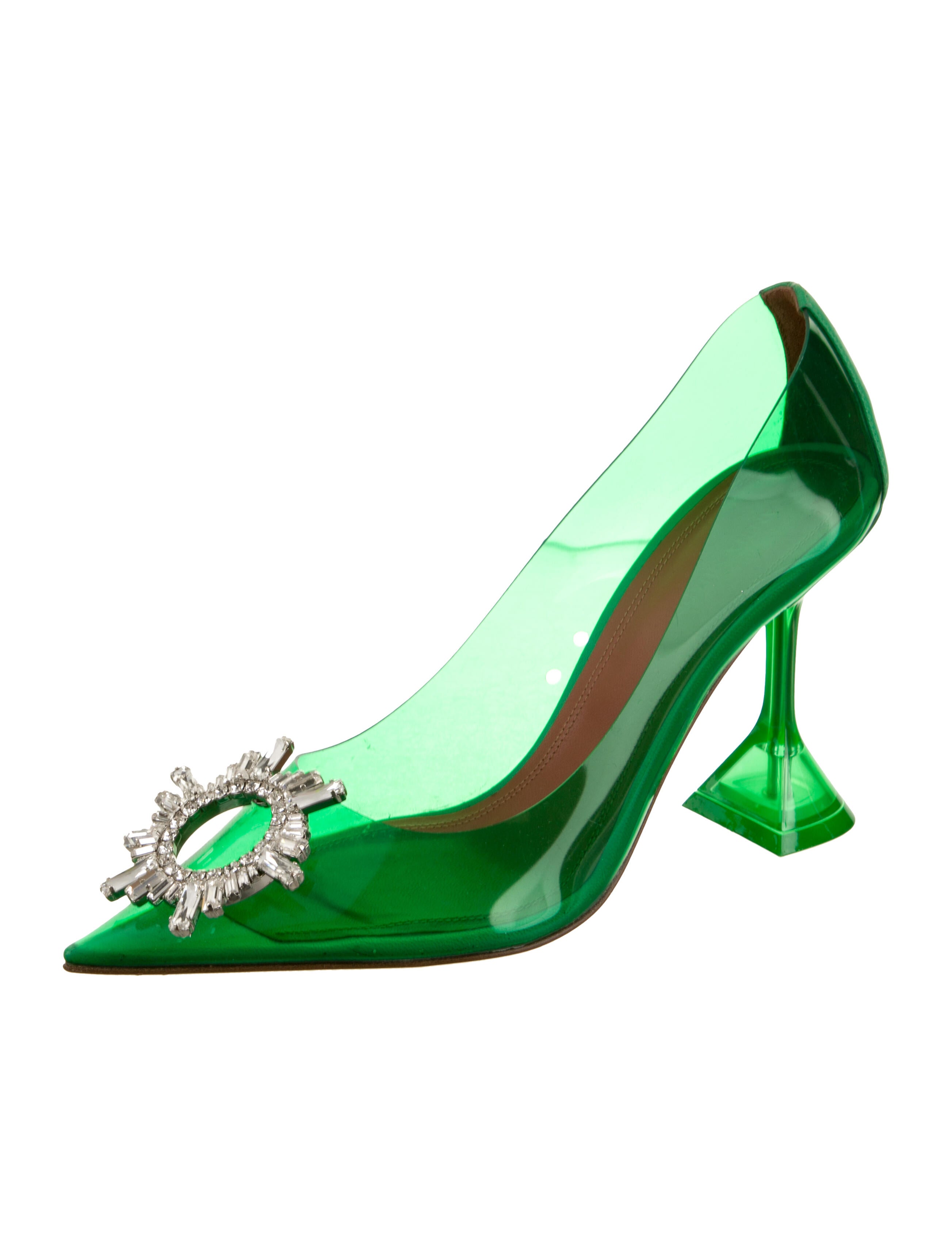 Amina Muaddi PVC Crystal Embellishments Pumps