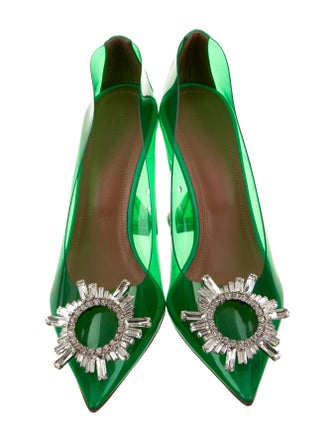 Amina Muaddi PVC Crystal Embellishments Pumps