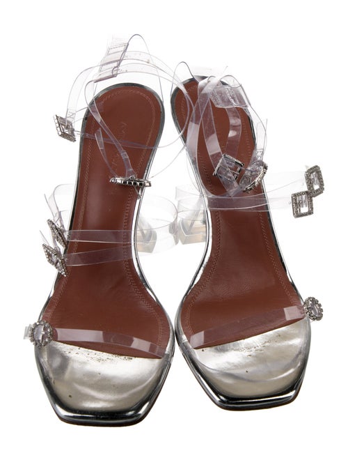 Amina Muaddi Robyn Glass PVC Sandals