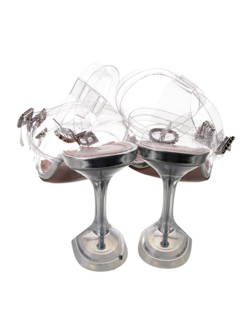 Amina Muaddi Robyn Glass PVC Sandals