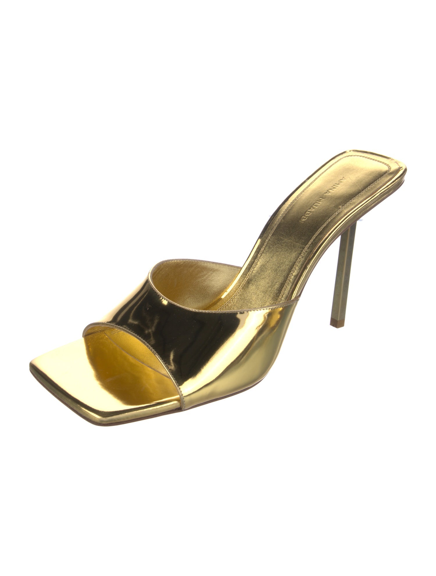 Amina Muaddi Leather Slides